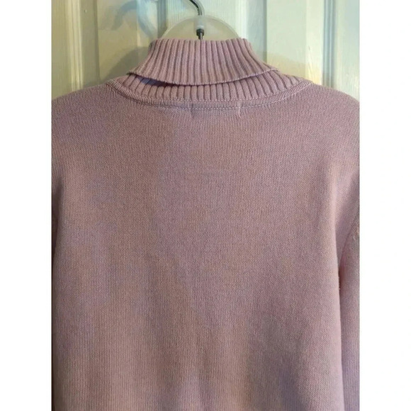 Liz Claiborne Sweater Pink White Shawl Collar Sz L Classic Preppy Sporty - Picture 6 of 10